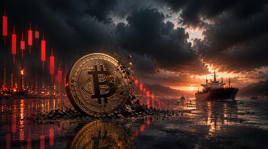 بیتکوین زیر فشار جنگ و نفت سقوط کرد